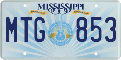 MS license plate MTG853