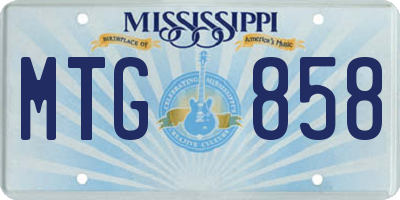 MS license plate MTG858