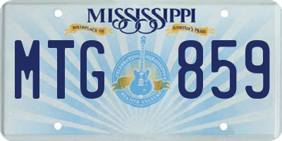 MS license plate MTG859