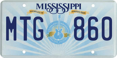 MS license plate MTG860