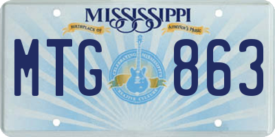 MS license plate MTG863