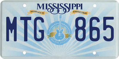 MS license plate MTG865