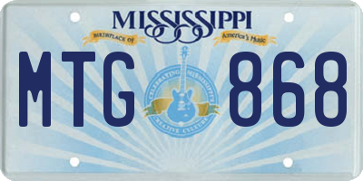 MS license plate MTG868