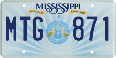 MS license plate MTG871