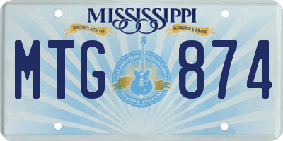 MS license plate MTG874