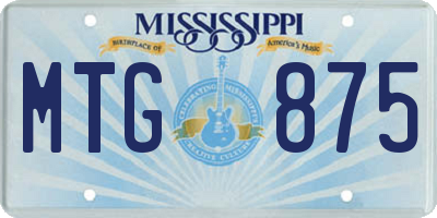 MS license plate MTG875