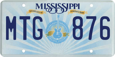 MS license plate MTG876