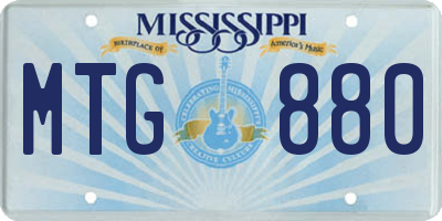 MS license plate MTG880