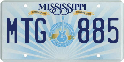 MS license plate MTG885
