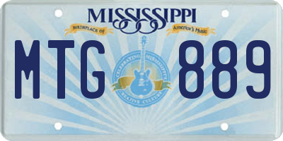 MS license plate MTG889