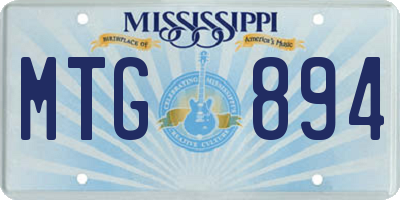 MS license plate MTG894