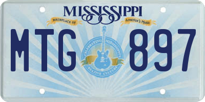 MS license plate MTG897