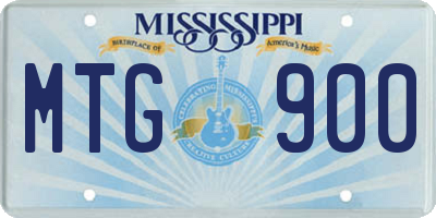 MS license plate MTG900