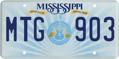 MS license plate MTG903