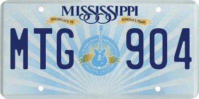 MS license plate MTG904