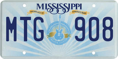 MS license plate MTG908
