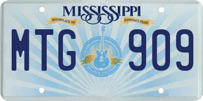 MS license plate MTG909