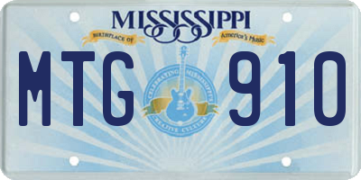 MS license plate MTG910