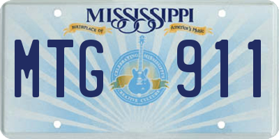 MS license plate MTG911
