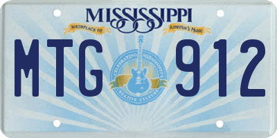 MS license plate MTG912