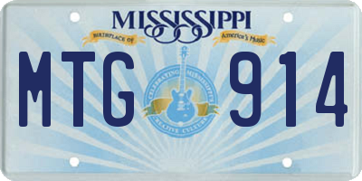 MS license plate MTG914