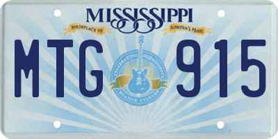 MS license plate MTG915