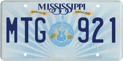 MS license plate MTG921