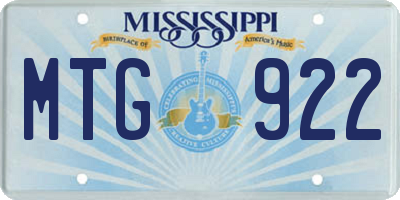 MS license plate MTG922