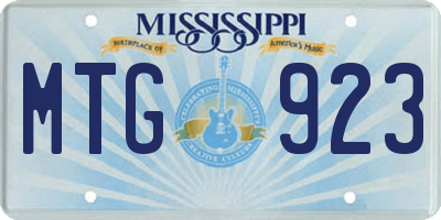 MS license plate MTG923