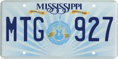 MS license plate MTG927