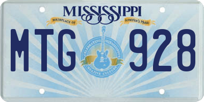 MS license plate MTG928