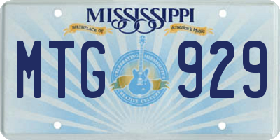 MS license plate MTG929