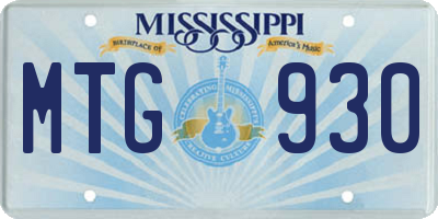 MS license plate MTG930