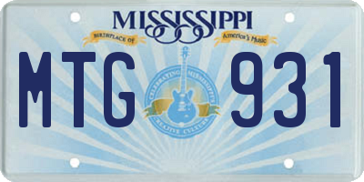 MS license plate MTG931