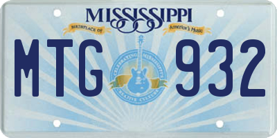 MS license plate MTG932