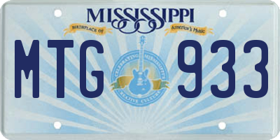 MS license plate MTG933