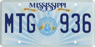 MS license plate MTG936