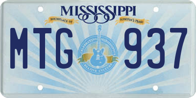 MS license plate MTG937