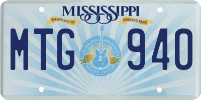 MS license plate MTG940
