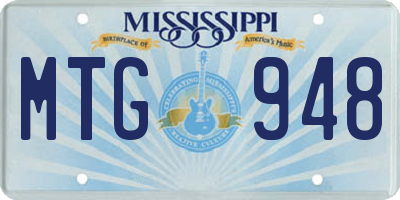 MS license plate MTG948