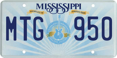 MS license plate MTG950