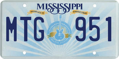 MS license plate MTG951