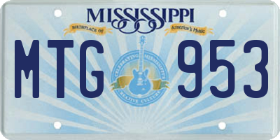 MS license plate MTG953