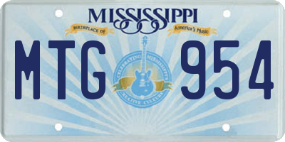 MS license plate MTG954