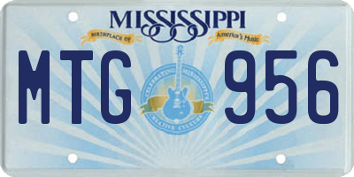 MS license plate MTG956