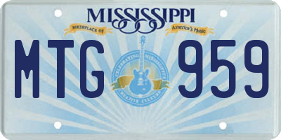 MS license plate MTG959