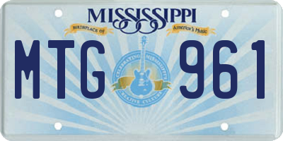 MS license plate MTG961