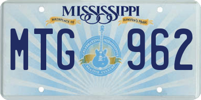 MS license plate MTG962