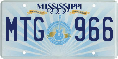 MS license plate MTG966