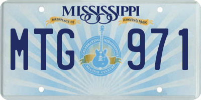 MS license plate MTG971